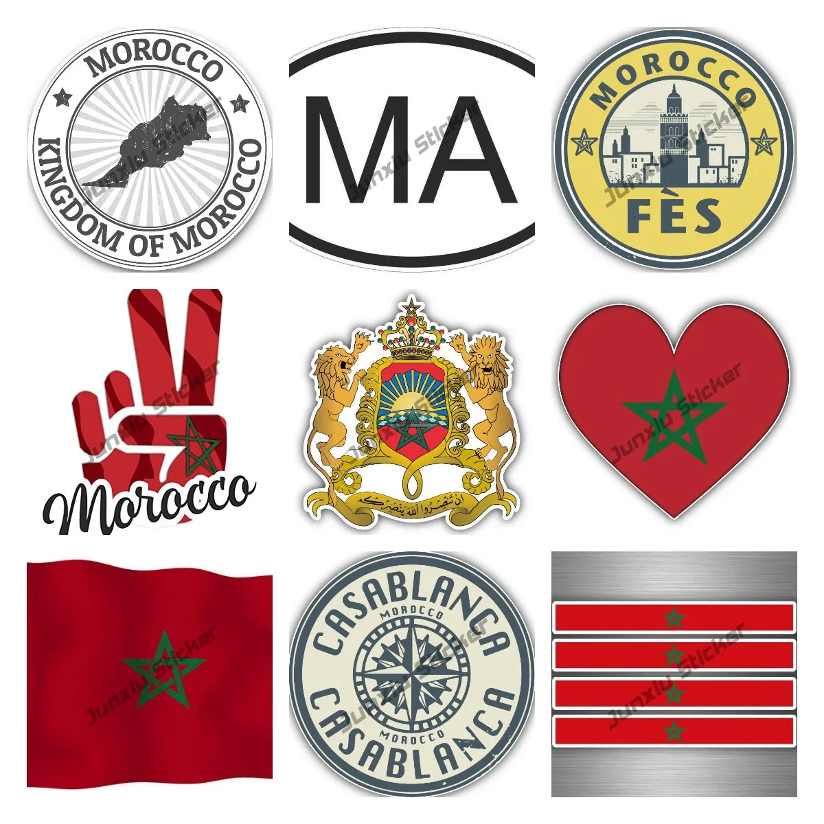 Car Accessories Malaysia - Morocco Coat of Arms Car Sticker