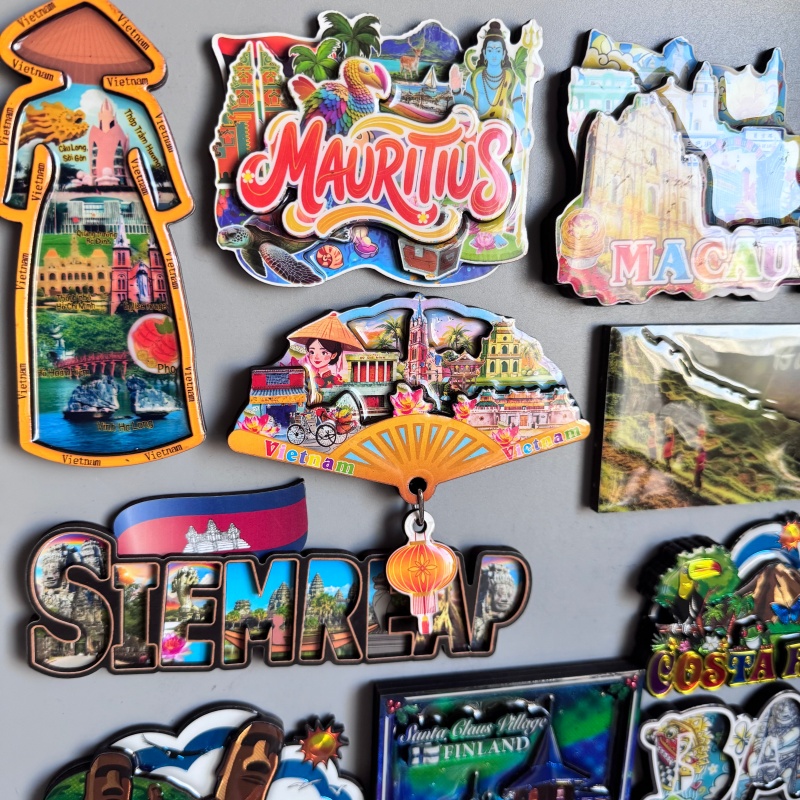 Car Accessories Dubai - Wooden Fridge Magnets Vietnam Cambodia Dubai