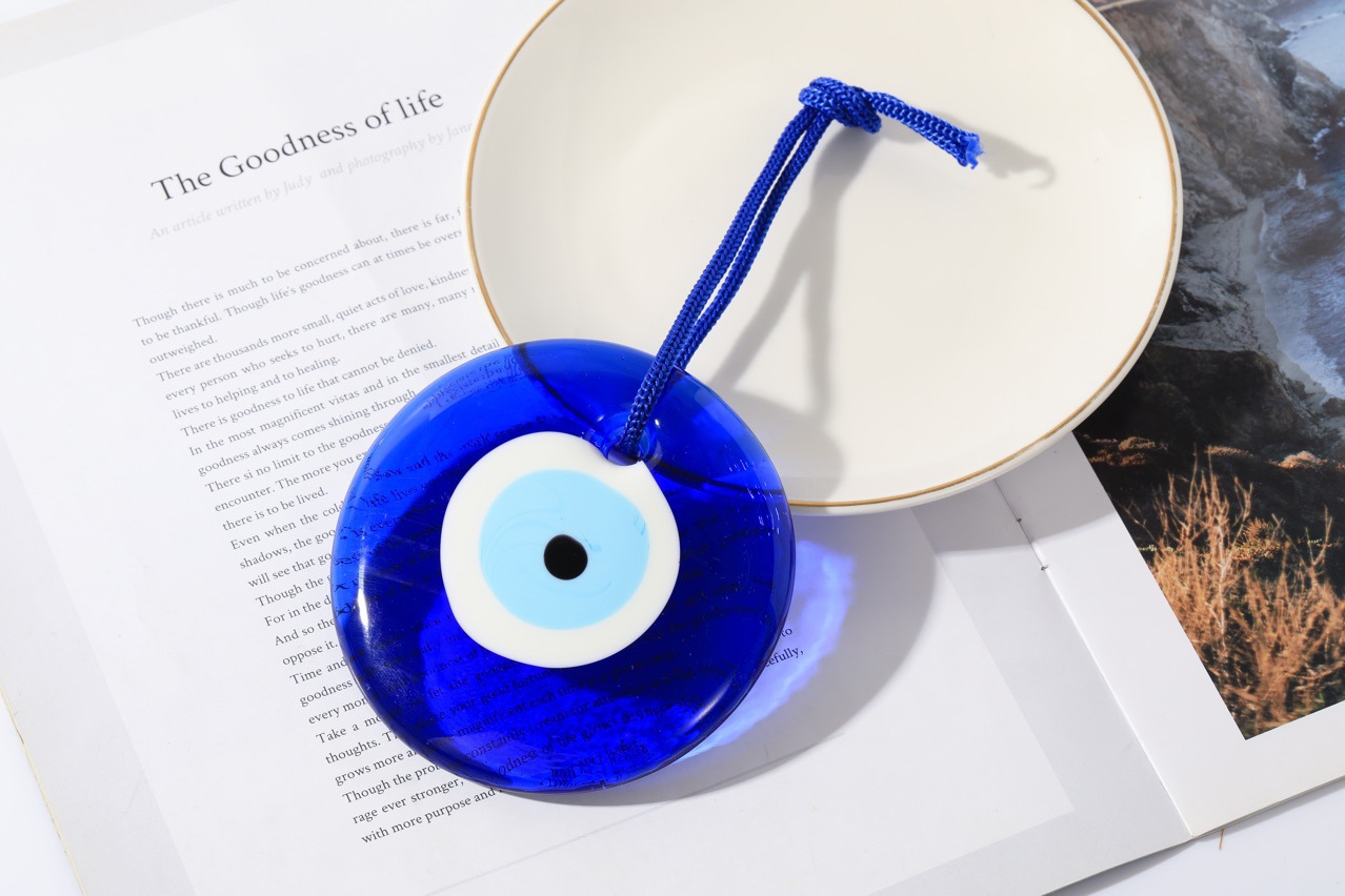1pc Lucky Eye Glass Blue Turki - Car Accessories Evil Eye recension och pris