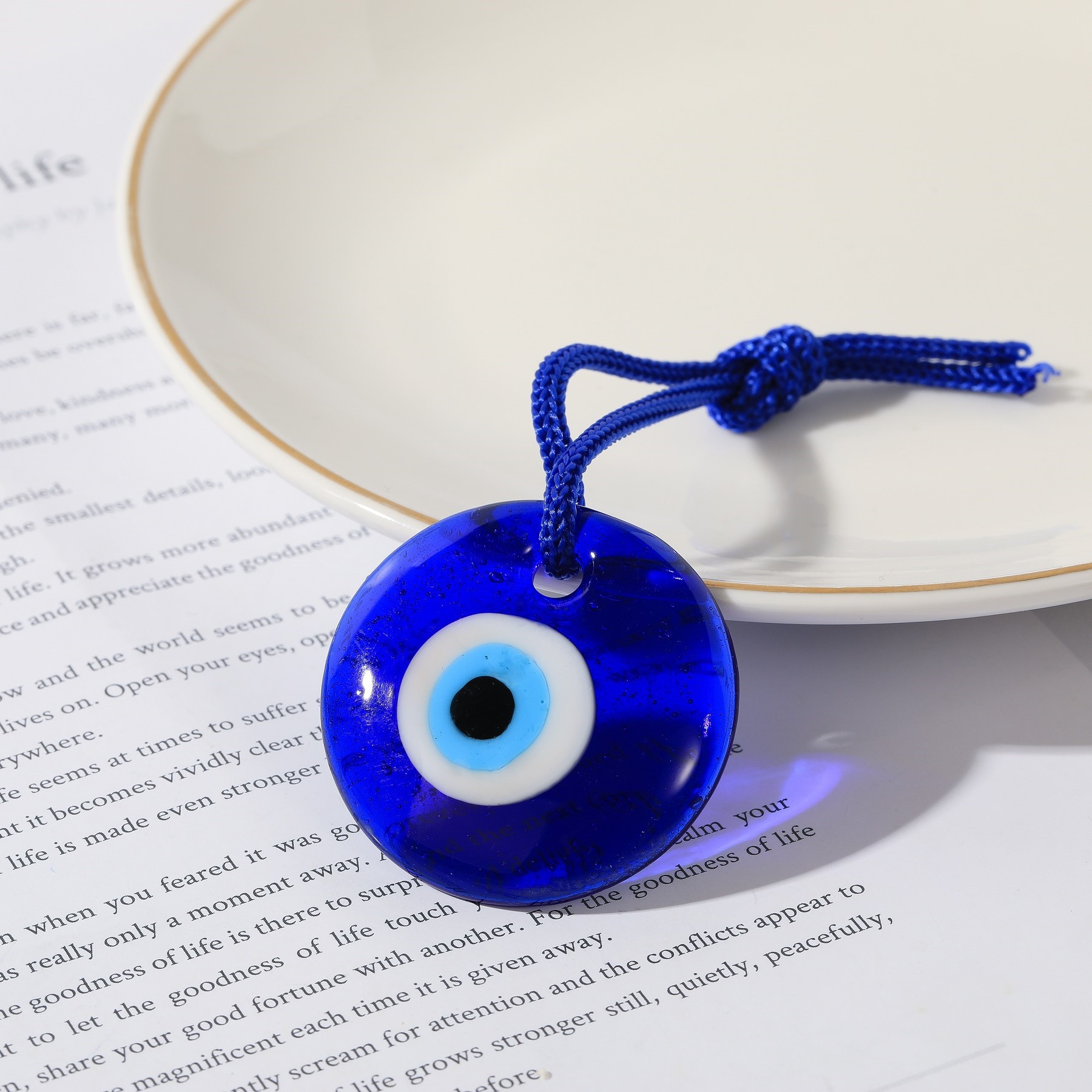 1pc Lucky Eye Glass Blue Turki - Car Accessories Evil Eye recension och pris