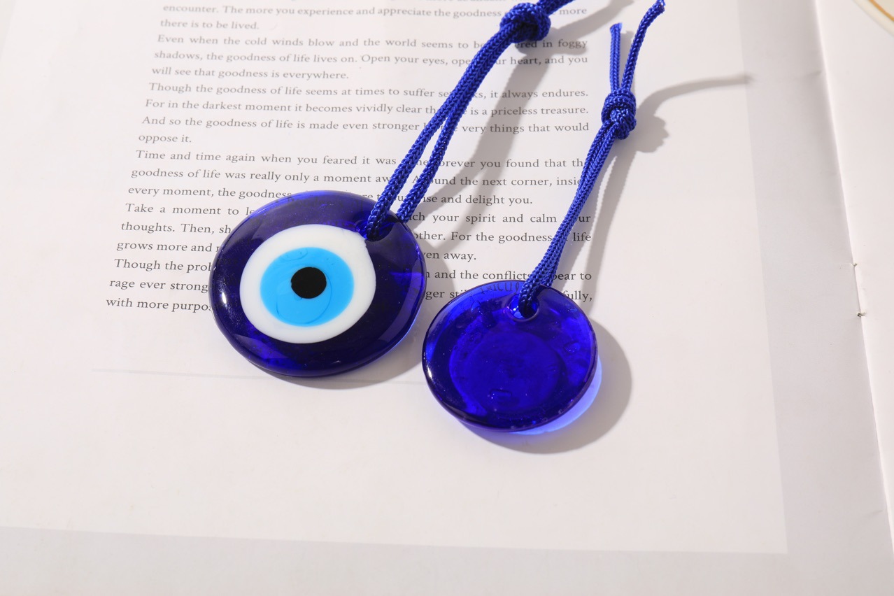 1pc Lucky Eye Glass Blue Turki - Car Accessories Evil Eye recension och pris