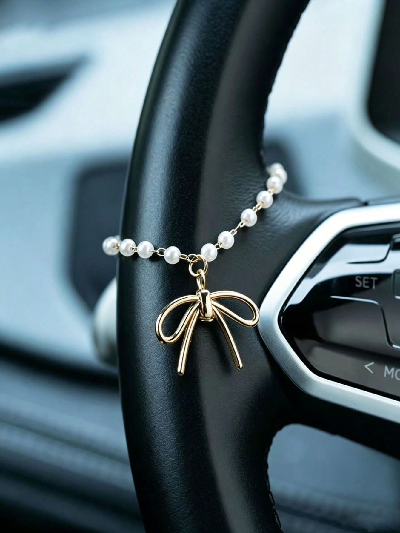 Pearl Bow Car Pendant Alloy Fa - Car Accessories Evil Eye recension och pris