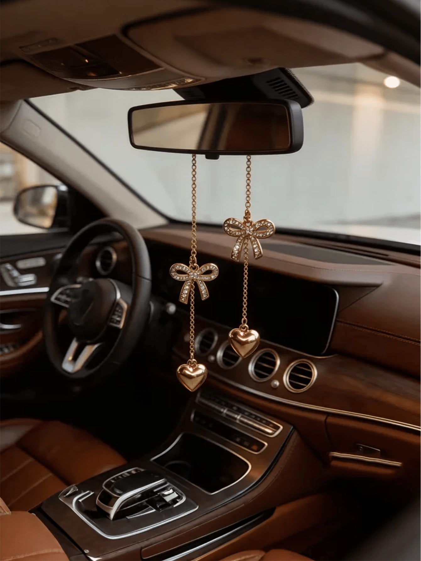 Gold Chain Rhinestone Heart Bo - Car Accessories Evil Eye recension och pris