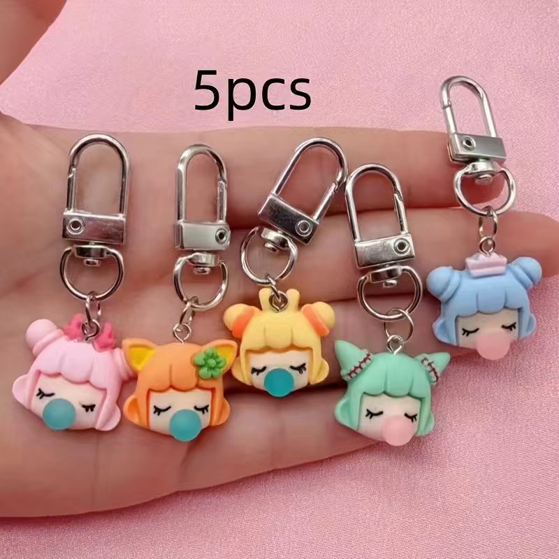5pcs resin girl keychain, suit - Car Accessories Gifts recension och pris