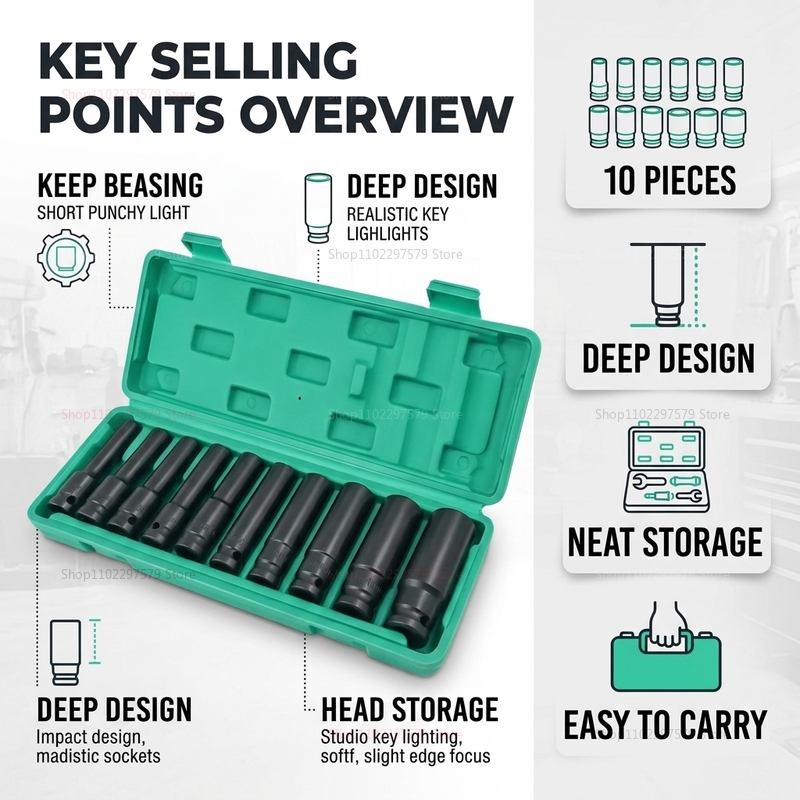 10pcs Socket Wrench Set 8-24mm - Car Accessories Workshop recension och pris